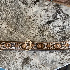 Bohemian Patterned Purse Strap with Gold Buckle